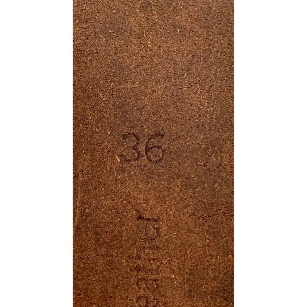 Timberland Mens‎ Brown Genuine Leather Belt Size 36 Brass Buckle Logo Embossed
